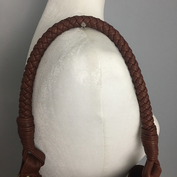 ANTHROPOLOGIE Shoulder Bag Faux Brown Leather LG - Picture 7 of 14